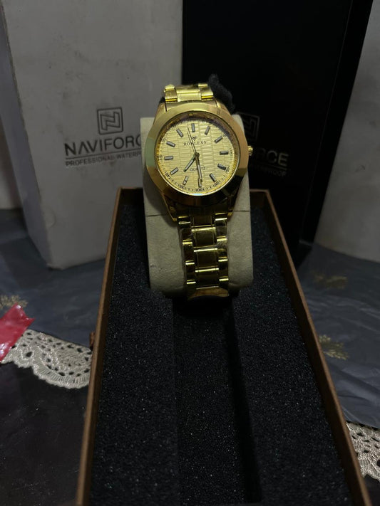 Rolexs Gold Quartz Watch – Premium Luxury Look at Budget Price